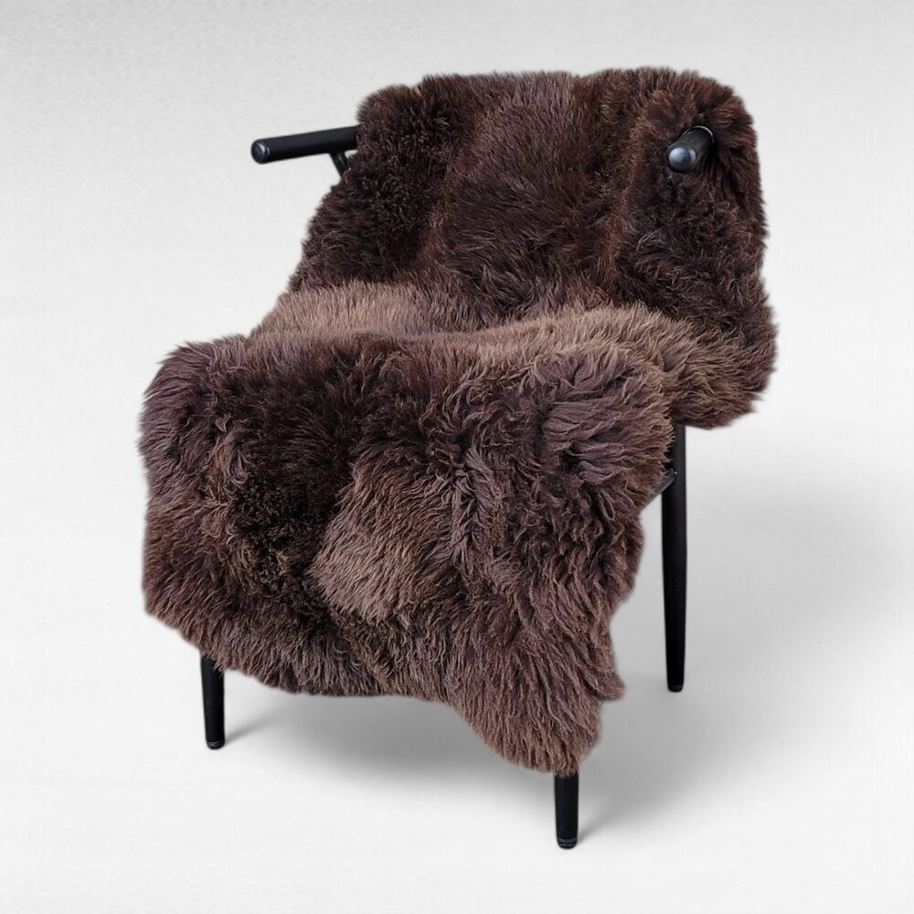 Brown Holland Sheepskin Rug - Lofty Wool Pile 49" x 27"